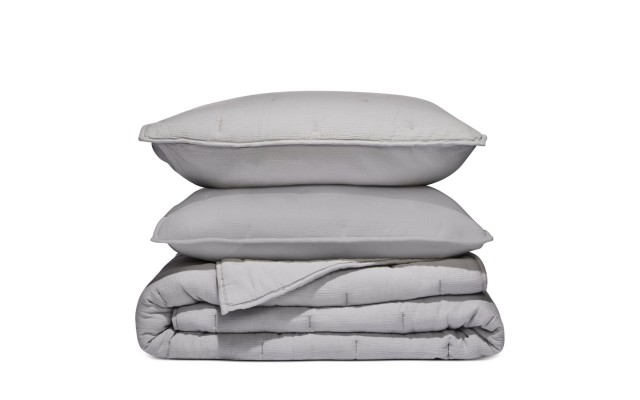  Cloud Coverlet Set, King, Gray