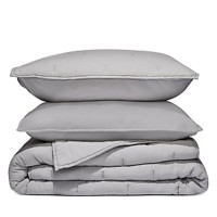 Aqua Cloud Coverlet Set, Queen, Gray