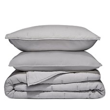 Aqua Cloud Coverlet Set, Queen, Gray
