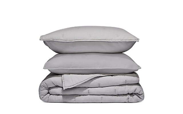  Cloud Coverlet Set, Queen, Gray
