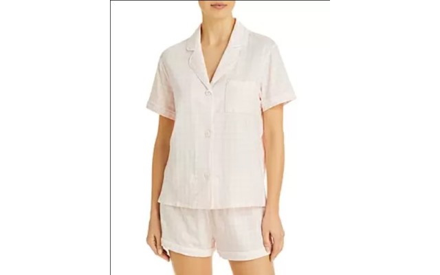  Printed Pajama Set, Pink, X-Large