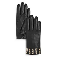 Aqua Studded Leather Tech Gloves