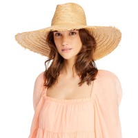 Aqua Wide Brim Raffia Fedora