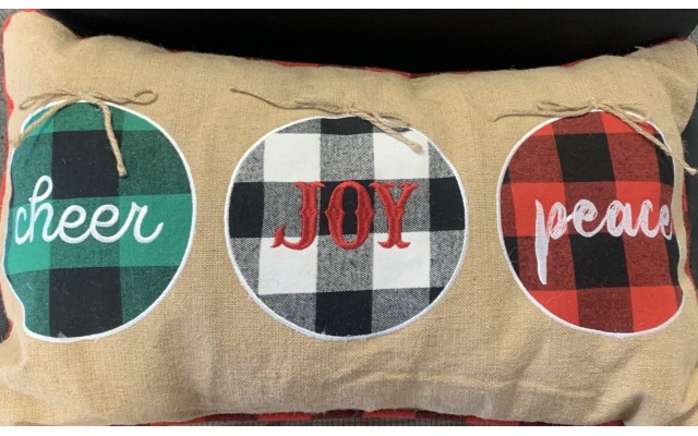 - Cheer, Joy And Peace Decorative Pillow, 14X24, Multi