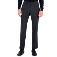 Armani Exchange Men’s Slim-Fit Charcoal Gray Windowpane Plaid Suit Pants, Charcoal, 34×30