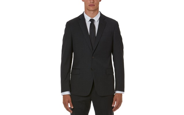  Men’s Slim-Fit Solid Suit Jacket, Gray, 38R