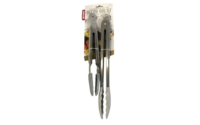 Art & Cook 2 Piece Silicon Tong Set – Gray Color