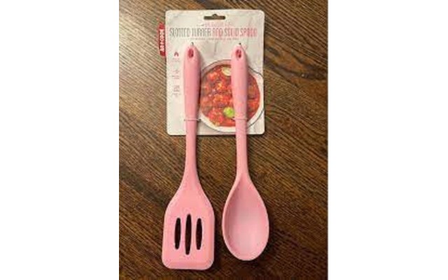 Art & Cook 2 Piece Silicone Soup Ladle & Pasta Serving Set Pink Cookings