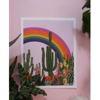 Ash Chess Rainbow Cactus Print, 11″ x 14″
