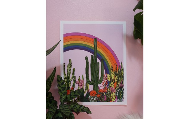 Ash Chess Rainbow Cactus Print, 11″ x 14″