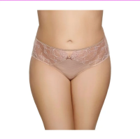 Ashley Graham Women S Plus Lace Trim Full Briefs Panties, 2X/Cappucino