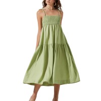 Astr the Label Womens Marlene Sleeveless Midi Dress, Green, XS