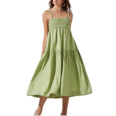 Astr the Label Womens Marlene Sleeveless Midi Dress, Green, XS