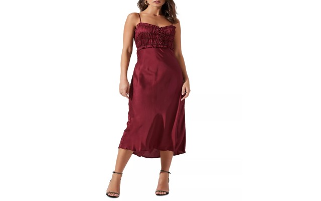  Zola Midi Sheath Dress, Wine, Small