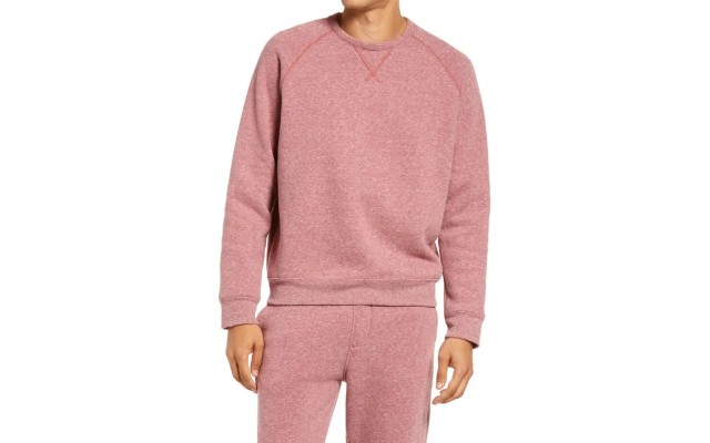  Men’s Mouline Crewneck Sweatshirt, Claret, XXL