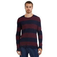 Atm Mens Slub Jersey Long Sleeve Destroyed Wash Tee, Burgundy, Large