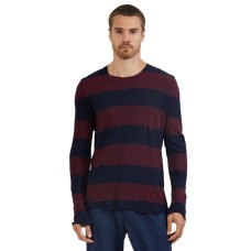 Atm Mens Slub Jersey Long Sleeve Destroyed Wash Tee, Burgundy, Large