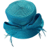  Metallic Bow Cloche Hat, Turquoise