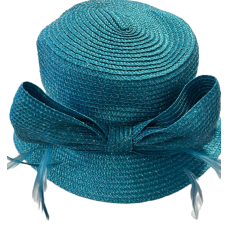 August Hat Company Metallic Bow Cloche Hat, Turquoise