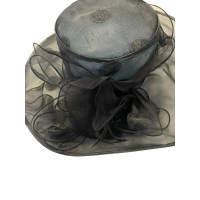 August Hat Company Organza Dot Widebrim Hat, Black