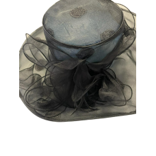 August Hat Company Organza Dot Widebrim Hat, Black