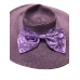  Pearl Big Bow Widebrim Hat, Purple