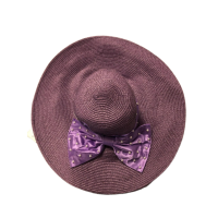 August Hat Company Pearl Big Bow Widebrim Hat, Purple