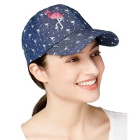 August Hat Flamingo Denim Baseball Cap (Navy, One Size)