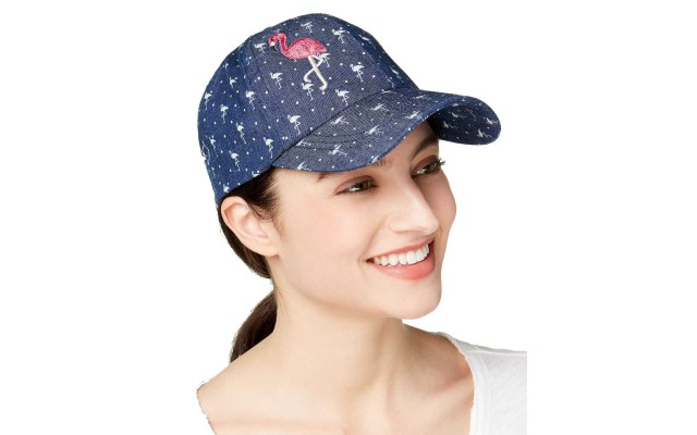  Flamingo Denim Baseball Cap (Navy, One Size)