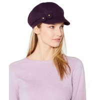 August Hat Studded Flower Cabbie Hat (Purple, One Size)