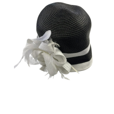 August Hats Hibiscus Cloche Hat, Black/White, One Size