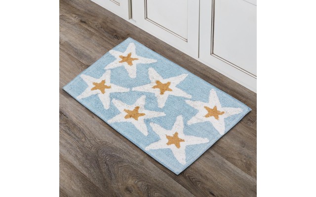  Sequin Shells 20″ x 30″ Bath Rug Bedding, Aqua