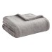  Antimicrobial Grey Solid Polyester Throw, Gray, 50″ x 60″