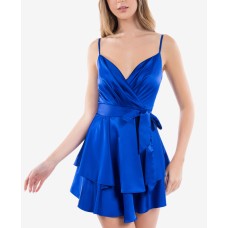 B Darlin Juniors Surplice A-line Dress, Royal Blue, 17-18
