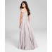 B Darlin Womens Juniors’ Off-The-Shoulder Glitter Gown, Light Pink/0
