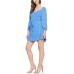 B Darlin Womens Juniors’ Printed A-Line Dress, Light Blue/7-8