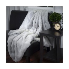 Baldwin Home Luxury Faux Fur Throw, Gray, 50″ x 60″