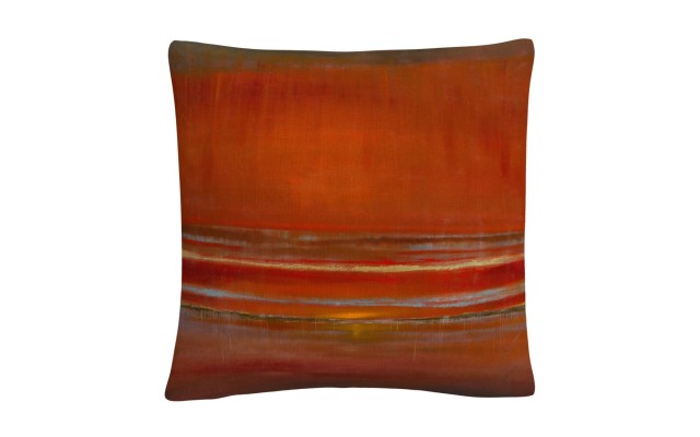  Masters Fine ArtHorizon Abstract Bold Industrial Decorative Pillow, Red, 16″ x 16