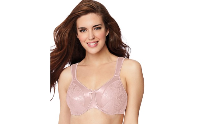  Minimizer Satin Tracings Comfort Strap Underwire Bra 3562, Rose, 42C