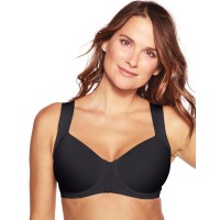 Bali Women’s DF3450 One Smooth U Posture Boost with EverSmooth Back Underwire Bra, Black, 36D