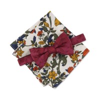 Bar III Men’s Floral Pre-Tied Bow Tie & Pocket Square Set, Cognac