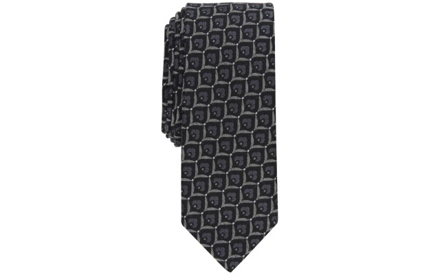  Men’s Percy Skinny Neat Tie, Grey