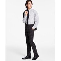 Bar III Men’s Skinny-Fit Check Suit Pants, Brown, 30×30