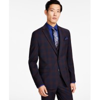 Bar III Men’s Slim Fit Suit Jacket, Burgundy/Blue,40S