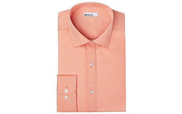  Mens Slim-Fit Dress Shirt, Small (14-14 1/2), Orange