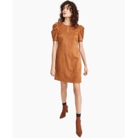 Bar III Women’s Faux Suede Sheath Dress, Camel, Medium