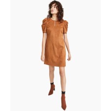 Bar III Women’s Faux Suede Sheath Dress, Camel, Medium