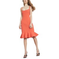 Bardot Womens Gigi Ruffle Hem Sheath Dress, Orange/S