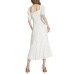  Womens Off-The-Shoulder Midi Dress, White/XL