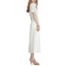  Womens Off-The-Shoulder Midi Dress, White/XL